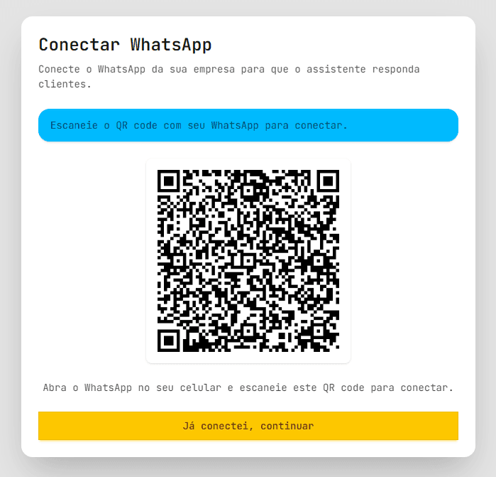 Conectando WhatsApp via QR Code